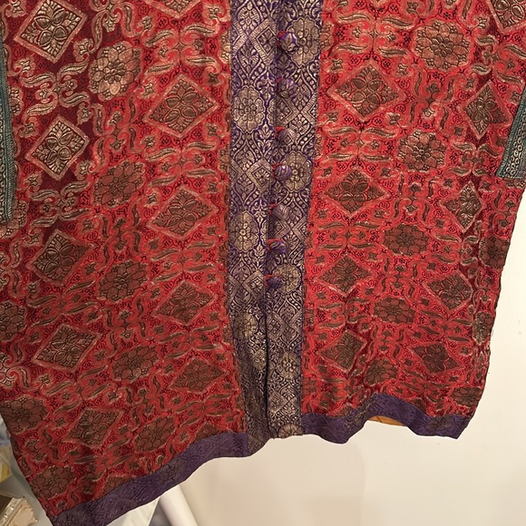 Nehru jacket Indian South Asian traditional ethnic vest w/intricate embroidery - Picture 4 of 8